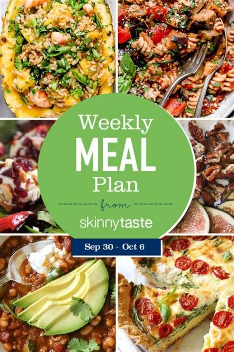 Skinnytaste Meal Plan September 30 October 6 Meal Planning Skinny