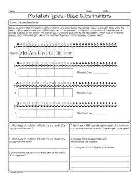 When we talk related with dna mutations worksheet answer key, we have collected some similar pictures to complete your ideas. Mutation Types Biology Homework Worksheet by Science With ...