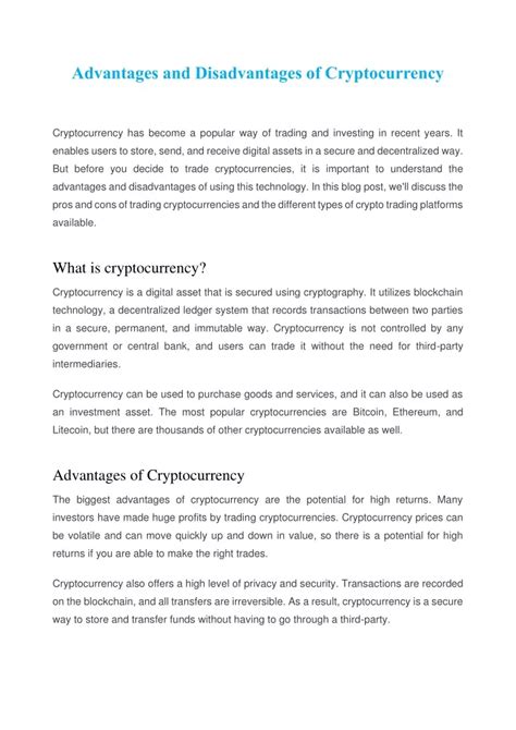 Ppt Advantages And Disadvantages Of Cryptocurrency Capitalxtend