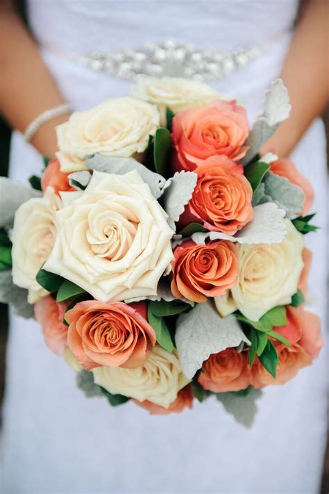 This is the first one with golden rose, baby breath and dusty miller. Bridal Bouquet of Roses and Dusty Miller