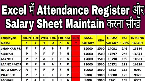 How To Make Salary Sheet In Excel Part 1 Youtube