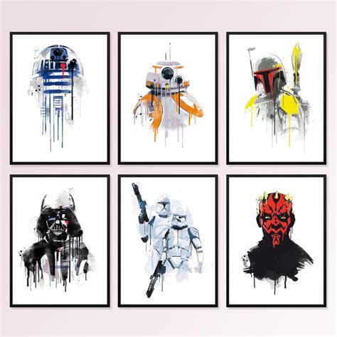 Watercolor Star Wars Characters In 2021 Star Wars Characters Poster