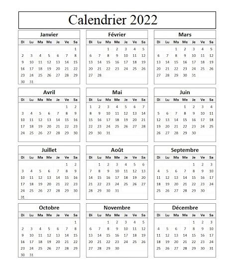 Calendrier Mensuel 2022 A Imprimer Blog Calendrier Semaines 2022 Images