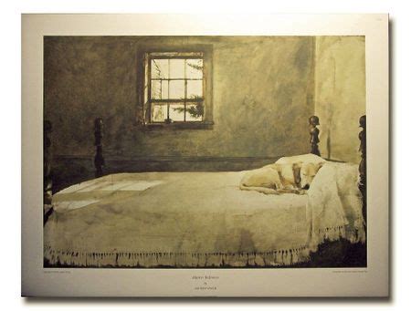 Andrew wyeth master bedroom art print includes a 2 white border to allow for future. Andrew Wyeth - Master Bedroom - Dog Sleeping on Bed Print ...