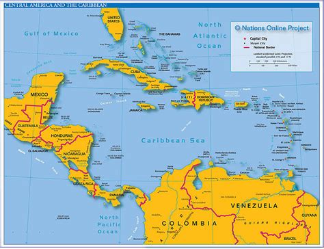 maps of dallas: Central America Map