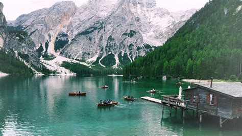 Nature Pragser Wildsee Mountains Italy South Tyrol 1920x1080 Hd