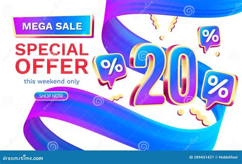 Mega Sale Special Offer 20 Off Sale Banner Sign Board Promotion