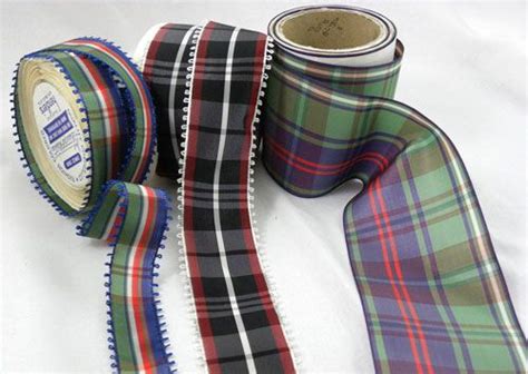 Simply Wonderful Things Vintage French-made Plaid Ribbons, 1