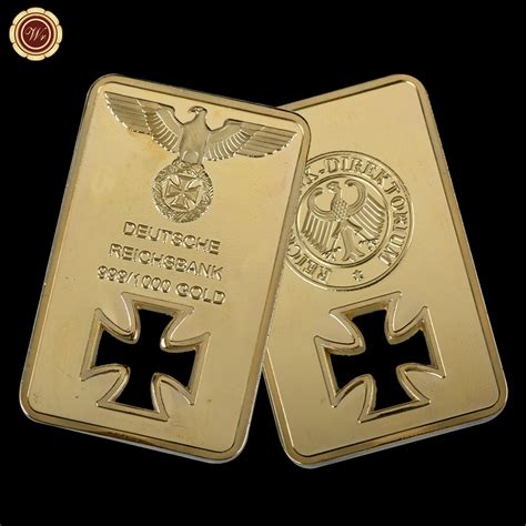 24k gold plated bar capsule replica gold bar deutsche reichsbank germany as ts collection in
