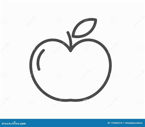 Apple Shape Outline Icon Stock Vector Illustration Of Outline 176566516