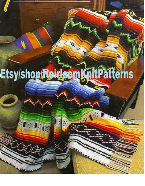 Indian Blanket Afghan Crochet Pattern Pdf Crochet Native Etsy