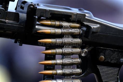 792 Mm Machine Gun Bullets In Link Feed System Editorial Image