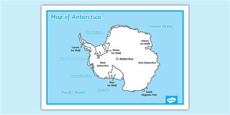 Map Of Antarctica Teacher Made Twinkl