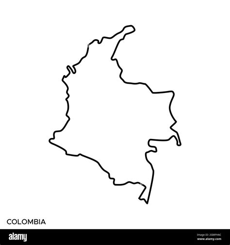 Line Map Of Colombia Vector Stock Illustration Design Template