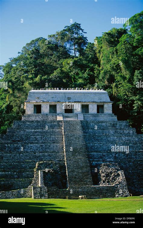 Temple Of The Inscriptions Pakal Tomb Palenque Mexico Stock Photo