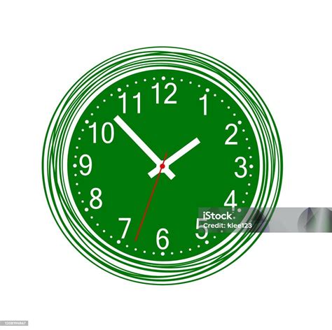 Round Wall Clock On White Background Stock Illustration Download