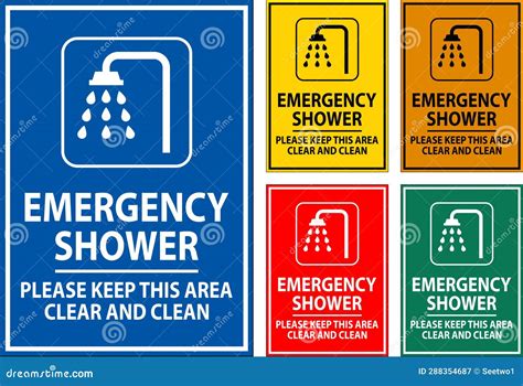 Emergency Showereye Wash Symbol Sign Isolate On White Background