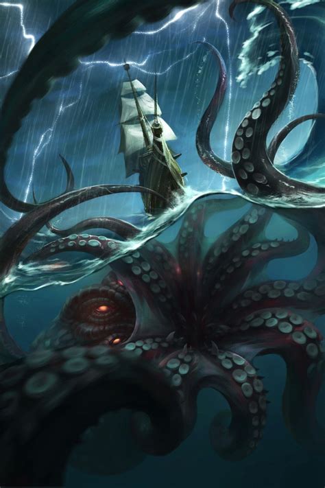 Its A Kraken Sea Monster Art Kraken Retro Futurism