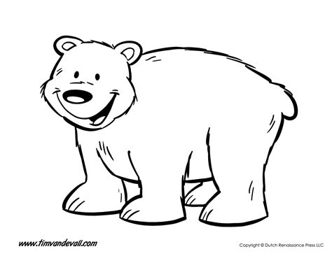 Bears coloring page to print and color for free. bear-coloring-page - Tim's Printables