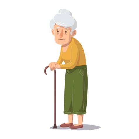 Clip Art Of Old Lady With A Cane Illustrations Royalty Free Vector