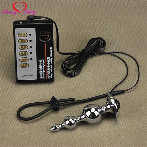Buy Anal Plug 2pcs Penis Ring Electric Shock Host And Cable Electro Shock Sex