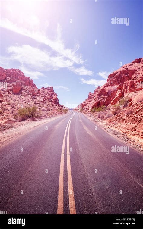 Desert Road Travel Adventure Concept Pantone Ultra Violet Color Toned