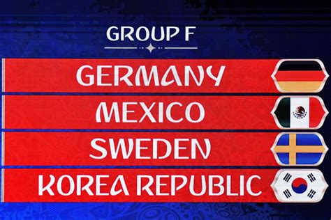 .cup afc asian cup qualifiers africa cup of nations qualifying africa cup of nations africa nations championship shebelieves cup fifa confederations cup belgian first division a austrian bundesliga turkish super lig greek super league swiss super league international champions cup. FIFA World Cup 2018 Group F final standings: Mexico ...