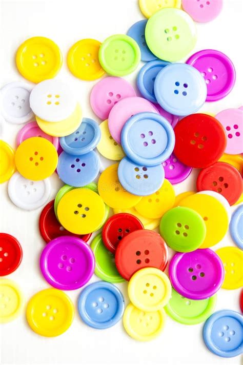 Assorted Buttons Background With Copyspace Stock Photo Image Of
