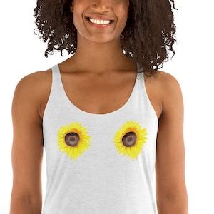 Sunflower Boobs Hippie Feminist T Shirt Self Love Body Etsy
