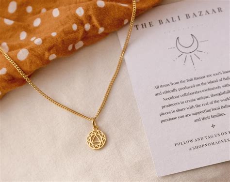 Solar Plexus Chakra Pendant Necklace Gold Bali Jewelry Etsy Jewelry