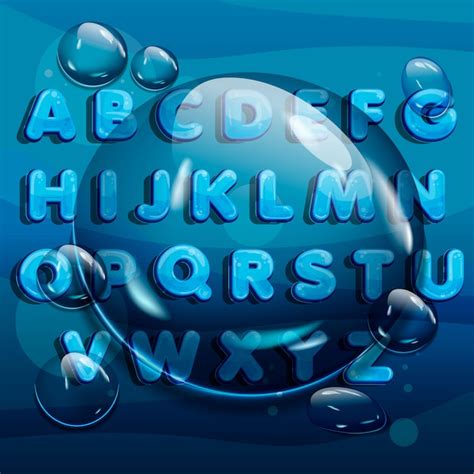 Premium Vector Cartoon Water Drops Font Funny Blue Alphabet