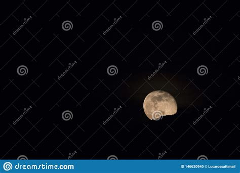 Night Sky Full Moon Over The Mountains Stock Photo