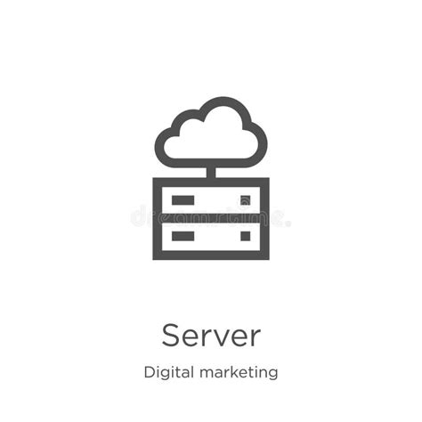 Server Icon Vector From Digital Marketing Collection Thin Line Server
