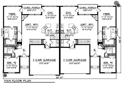 Duplex Home Plan With European Flair 89295ah 1st Floor Master Suite
