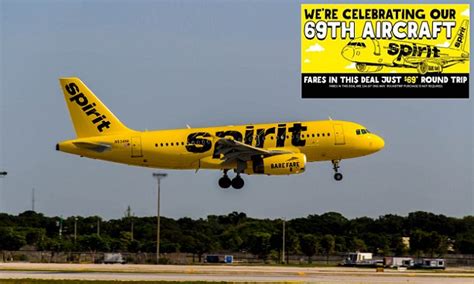 spirit airlines celebrates 69th plane acquisition with cheeky ad campaign daily mail online
