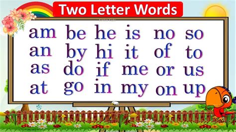 Two Letter Words For Kids 2 Letter Words Phonics Learn Phonics