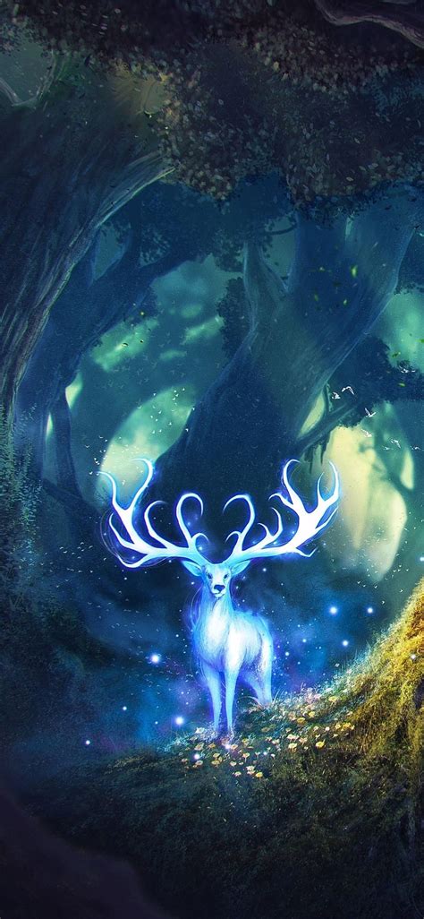 Magic Forest Fantasy Deer Magic Forest Forest Art Forest Drawing Hd