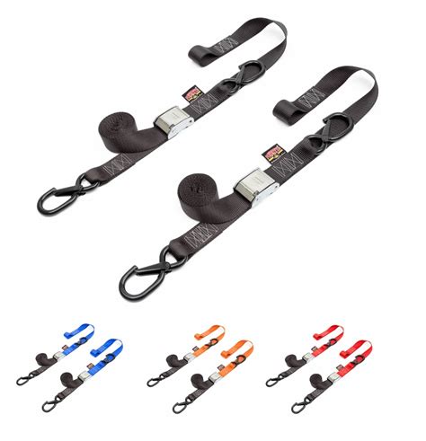 Pair Of Powertye Cam Lock Tie Downs With Soft Loop And Latch Hooks