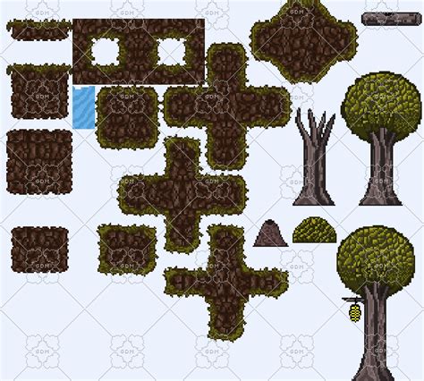 16px Forest Tileset With Seasons Colors And Parallax Bg And Monster