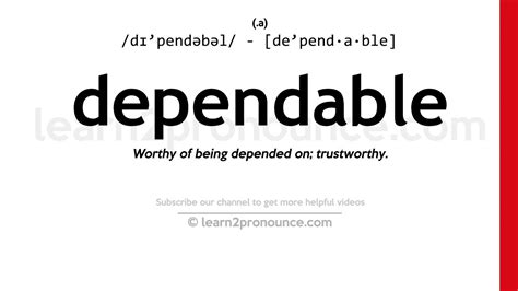 Pronunciation Of Dependable Definition Of Dependable Youtube