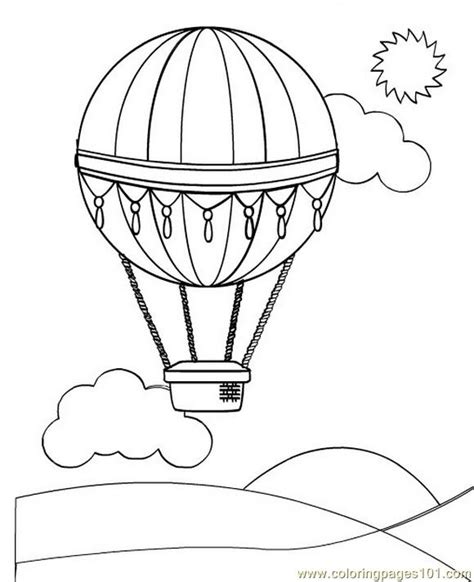 Hot Air Balloon (2) printable coloring page for kids and adults