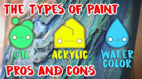 The Types Of Paint Oil Acrylic Watercolor The Pros And Cons Youtube
