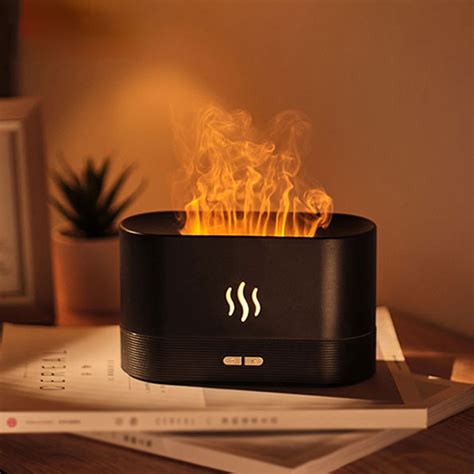 Portable Aroma Diffuser Simulation Flame Usb Ultrasonic Humidifier Home Office Air Humidifier