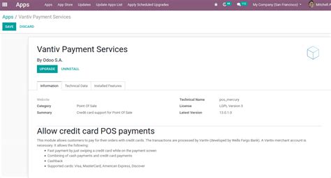 The company offers a wide range of credit cards. Mercury Payment systems in odoo | Odoo POS Features - Odoo India