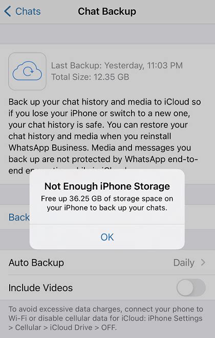 Fixed Whatsapp Backup Not Enough Iphone Storage