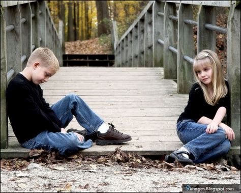 Kid Couple Sad Cute Bridge