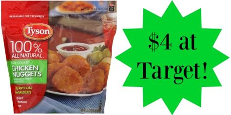 Tyson chicken nuggets breaded premium meat breast cheesy nugget fritters select rib cheese shaped pattie vegan dropit grilled cooked. Get Tyson Frozen Chicken for $4 at Target ...