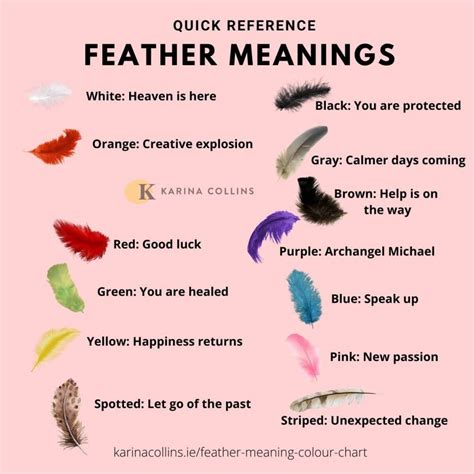 Feather Meanings Colour Chart I Ultimate Guide Karinacollinsie
