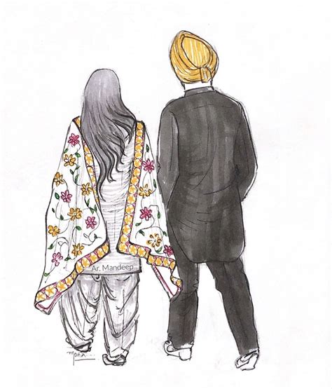Couple Illustration Ar Mandeep Cute Couple Drawings Couple