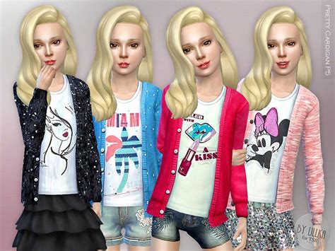 Pretty Cardigan P5 Found In Tsr Category Sims 4 Female Child Everyday Sims 4 Children